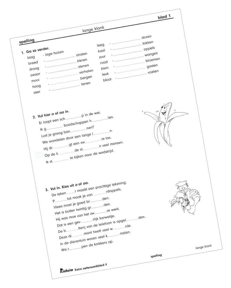 Taal Spelling Meervoudsvormen Korte En Lange Klank Educatieve